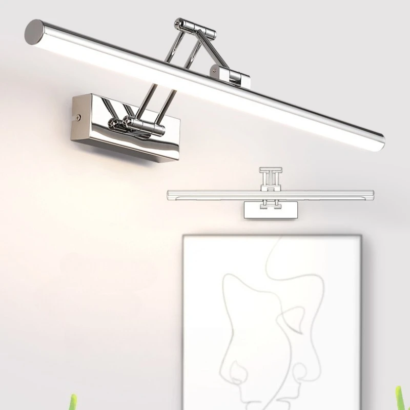 

Iron Tricolor Mirror Front Lamp Modern Minimalist Vanity Light Bedroom Study Bathroom Lighting Lamps Adjustable LED Home Lights