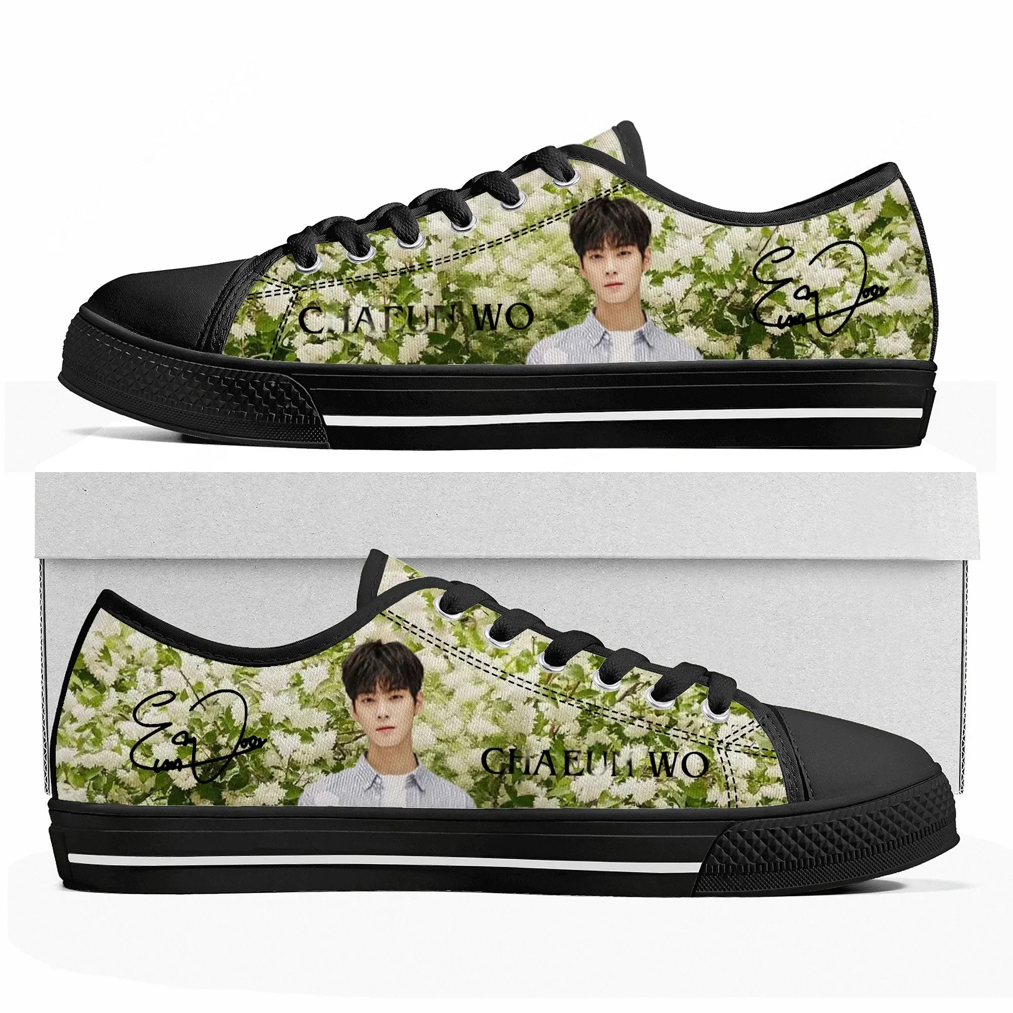 

KPOP Cha EunWoo Low Top High Quality Sneakers Mens Women Teenager Canvas Sneaker Casual Couple Hiking Lightweight Shoes