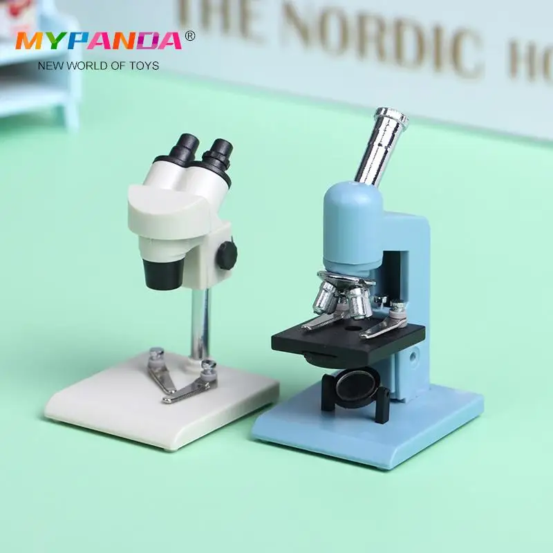 

1Pc 1:12 Dollhouse Miniature Microscope Laboratory Equipment Play House Mini Model Experimental Scene Decor Toy