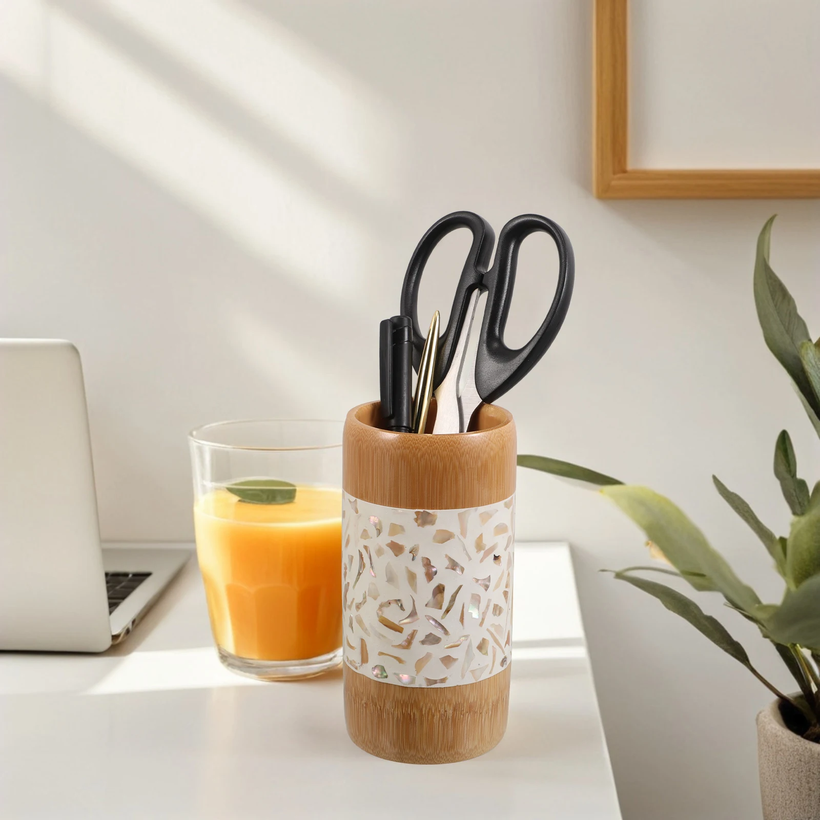 

Pen Holder Desk Organizers Bamboo Ruler Pencil for Pot Creative Decorative Desktop Brush Container