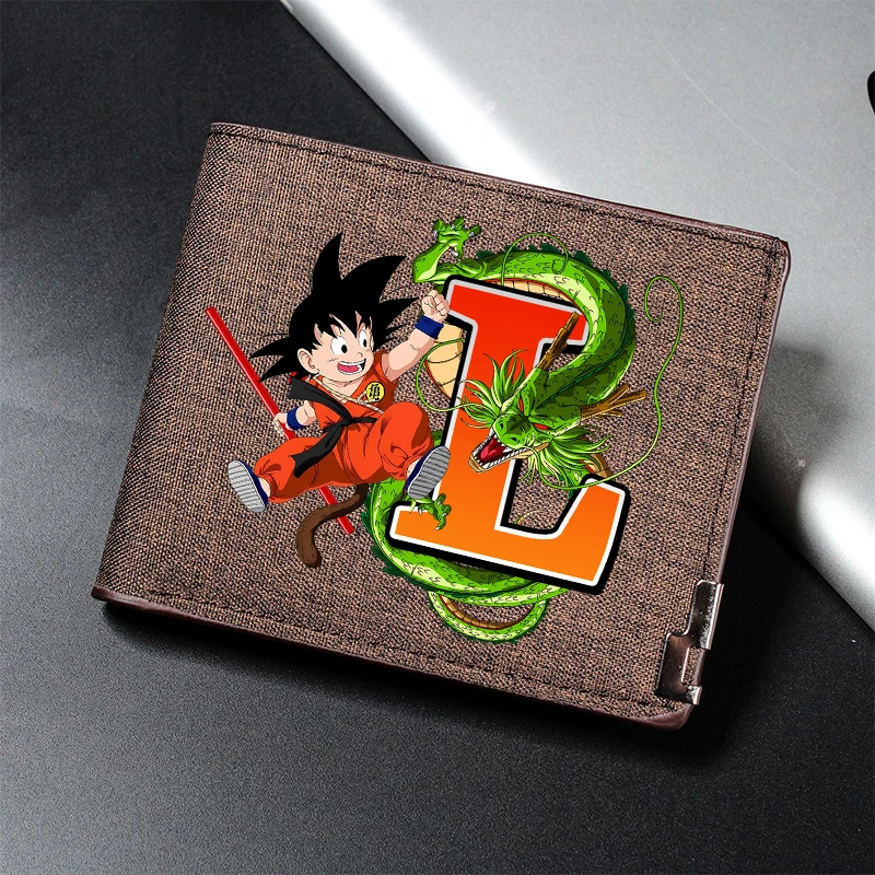 Carteras de mezclilla Dragon Ball, tarjeteros de anime Son Goku, monederos cortos plegables con múltiples ranuras para tarjetas, regalo para niños y niñas