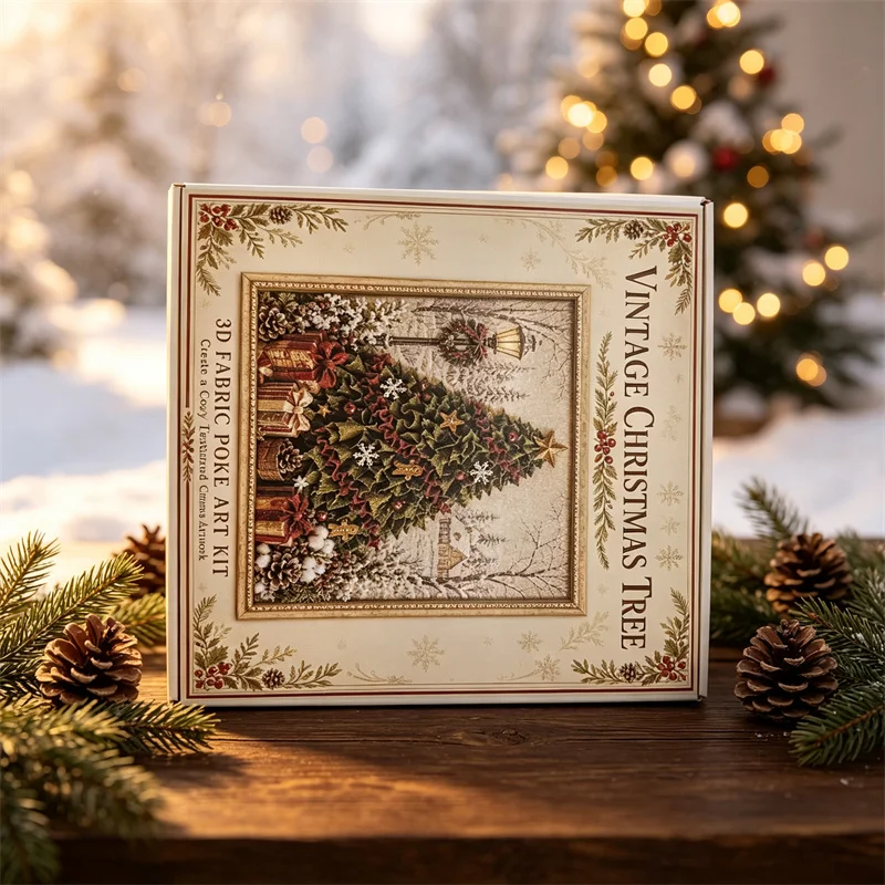3D Weihnachts-Stoff-Poke-Art-Set Vintage Handgemachte Feiertagsdekoration DIY Bastelset für Heimdekoration – Detail 8