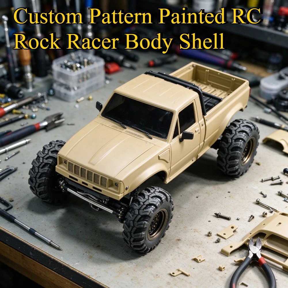 Pickup Hard Shell With Bed Rack RC Upgrade For 1/24 Axial SCX24 INJORA IR60 24 custom size Realistic Ornament Hobby Parts