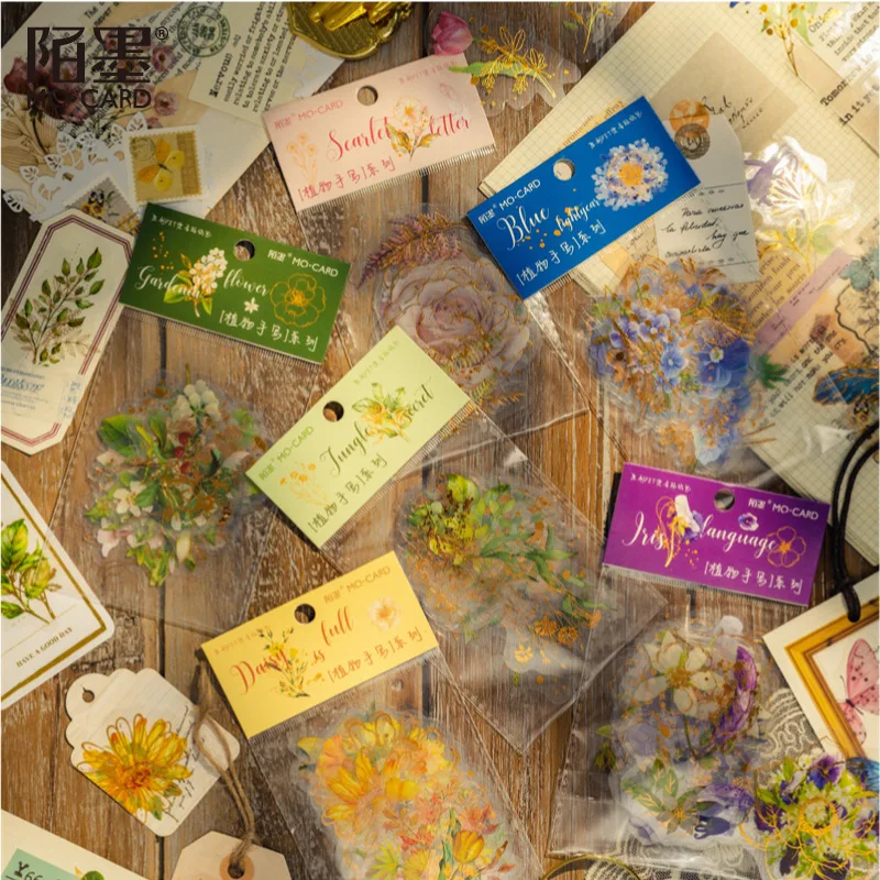 30 pcs Plant & Flower Pattern Stickers Set for Handmade Photo Album Scrapbooking Art Craft Journal Decor Paper