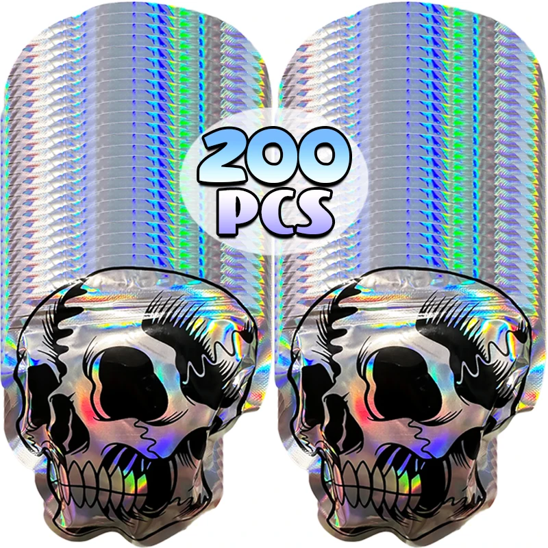 Halloween Skull Laser Bags Party Gift Self Sealing Bag Jewelry Gift Packaging Bag Reusable Cookie Candy Storage Plastic Pouches