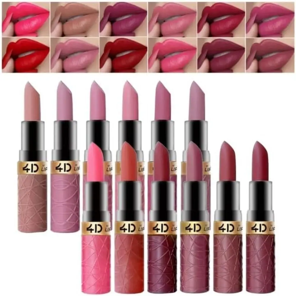 Waterproof Matte Lipstick New Long Lasting Velvet Velvet Lip Gloss Matte Non-stick cups Nude Dark Lipstick Set