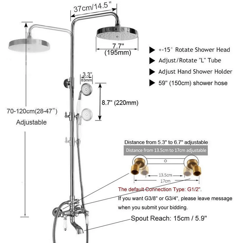 Black Oil Rubbed Brass Shower Faucet Set Double Ceramic Handle Tub Mixer Tap With Hand Shower Spray Nhg128