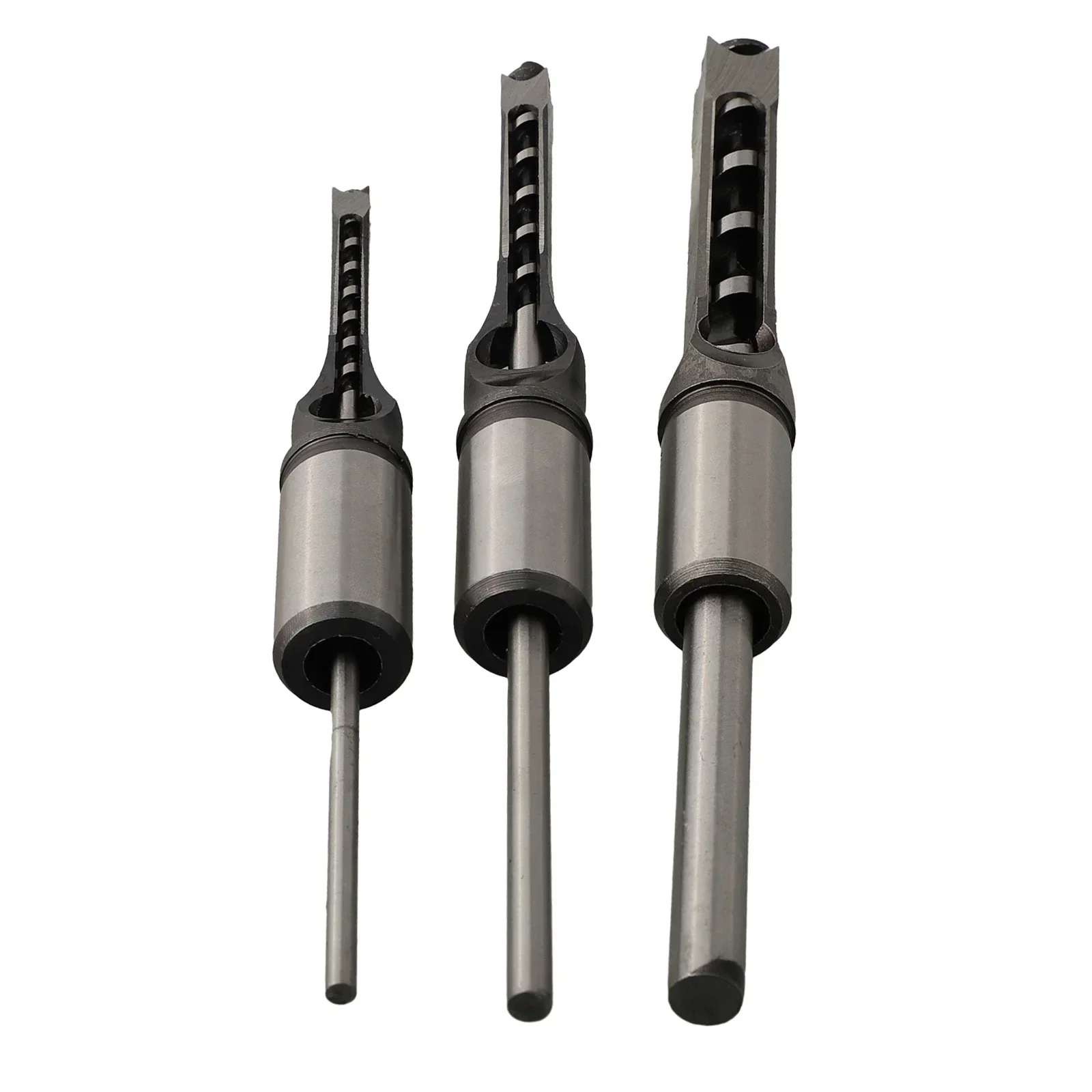 3Pcs Square Hole Auger Drill Bit Set Mortising Woodworking Saw Mortise Chisel Hole Saw Mortising Chisel Power Tools Drill Bits