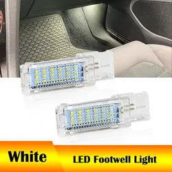 2Pcs White LED Courtesy Under Door Footwell Light Trunk Lamp for Audi A4 VW Caddy CC Golf 5/6/7 Jetta Passat Polo Skoda Seat