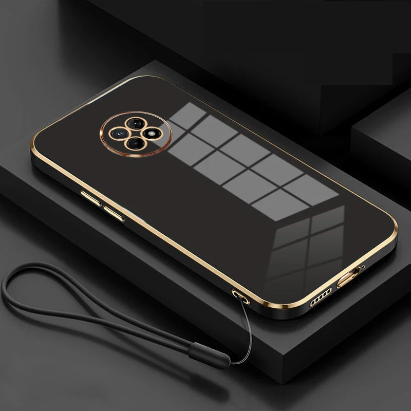 For Huawei Y9A Case Luxury Square Plating FRL-22, FRL-23, FRL-L22, FRL-L23 Phone Case ShockProof Silicone Back Cover Fundas