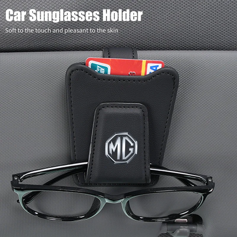 Car Sunglasses Holder Visor Glasses Storage Clip Card Bag Interior For Morris Garages MG 6 3 5 7 TF ZR ZS HS GS GT Hector RX5