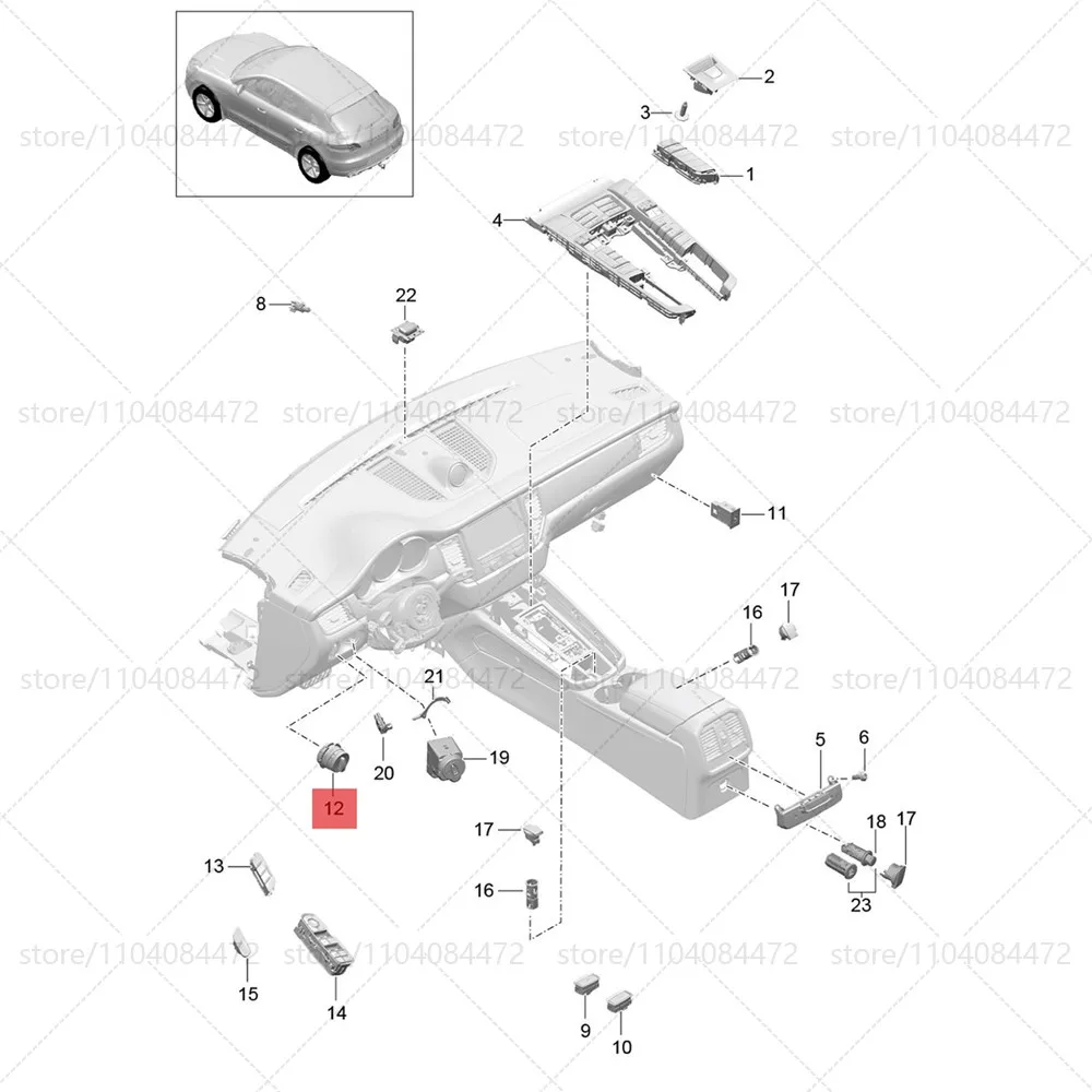 For Porsche 2011-2017 Cayenne 958 Headlight Fog Light Lamp Control Switch Knob OEM 95861353305