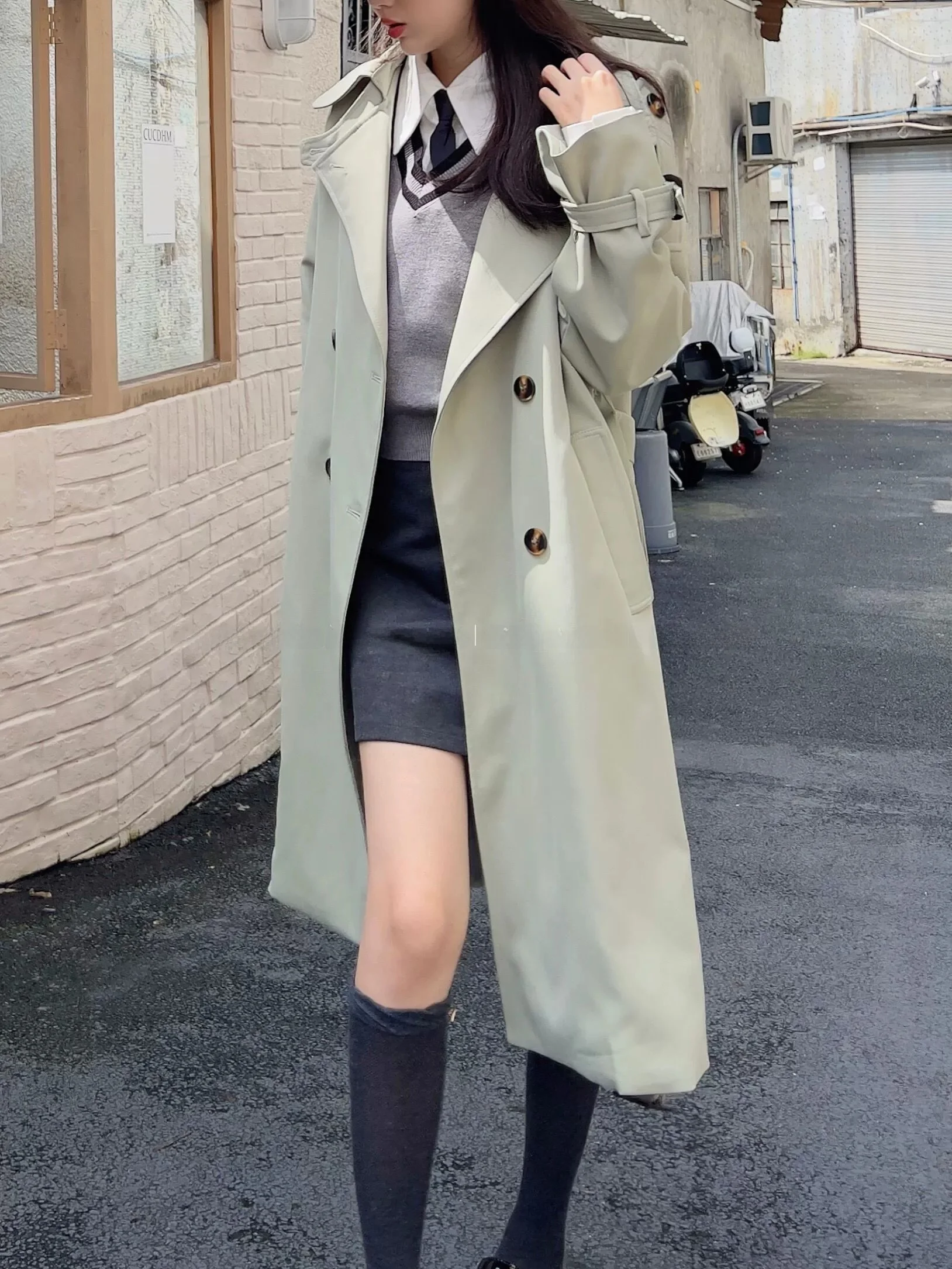 

SALT mat High Quali Autumn New Sle Windbreaker Jaet Korean Loose Briti Sle Small Size Windbreaker