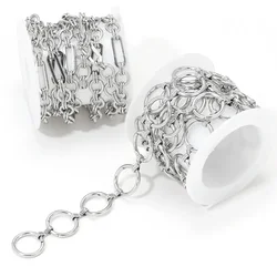 1Meter Stainless Steel Combined Chains Hip Hop Handmade Necklaces DIY Jewelry Findings Earrings Making Men Bracelets Accessories