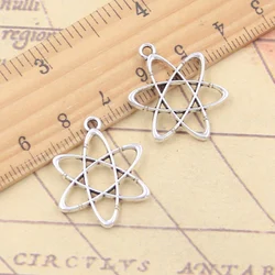 20pcs Charms Science Atomic Diagram 25x20mm Tibetan Silver Color Pendants Antique Jewelry Making DIY Handmade Craft