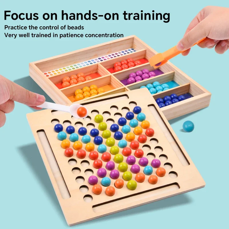 Jeux de tri de perles à Clip en bois pour enfants, Cognition des couleurs assortie, motricité Fine, jouets éducatifs sensoriels, cadeau