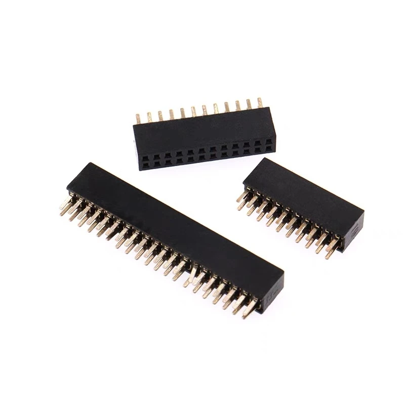 10Pcs 1.27mm 2 3 4 5 6 8 10 12 15 20 40 Female Pins Header Socket Gold Plated Solderless Double Row Pinheader Connector for Pcb