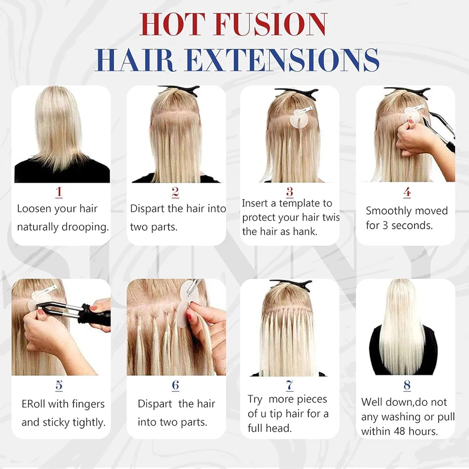 レミーヘア 30インチ 本物のレミーフラットチップ人毛エクステ シルキーストレート ダークブラウン プレボンド ケラチン融合ヘア 50本