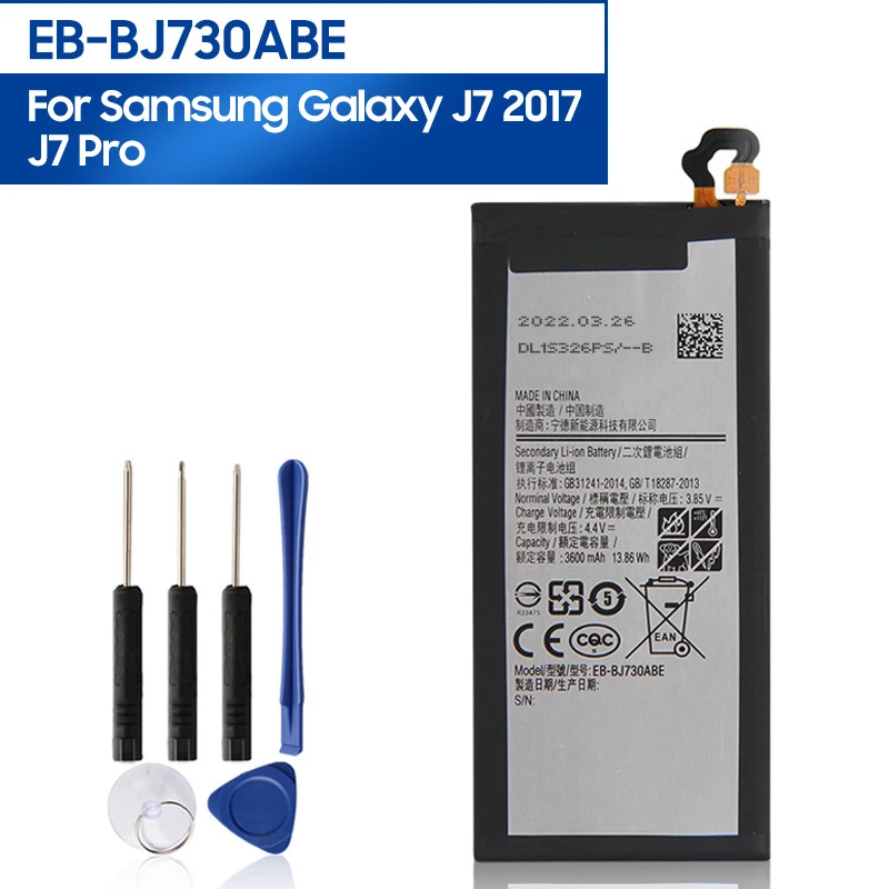 NEW Replacement Phone Battery EB-BJ730ABE For Samsung Galaxy J7 Pro J730F J730DS J730FM J730GM J7 2017 Battery 3600mAh