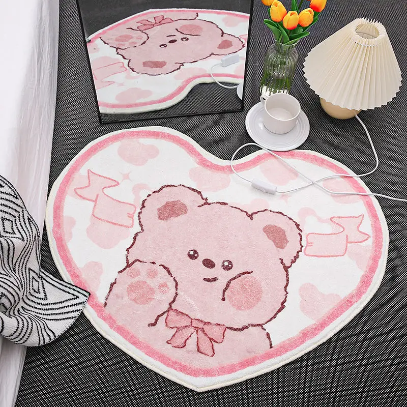 Cute Children Love Bears Bedroom Blanket Living Room Bedside Carpet Rental Renovation Girl Mirror Carpet Wall