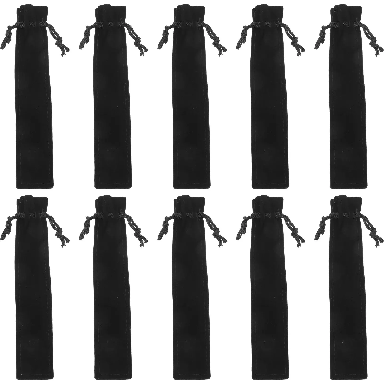 

25Pcs Black Pen Sleeve Drawstring Flannel Pen Case Protective Storage Bag Holder for Home Office School Stationery