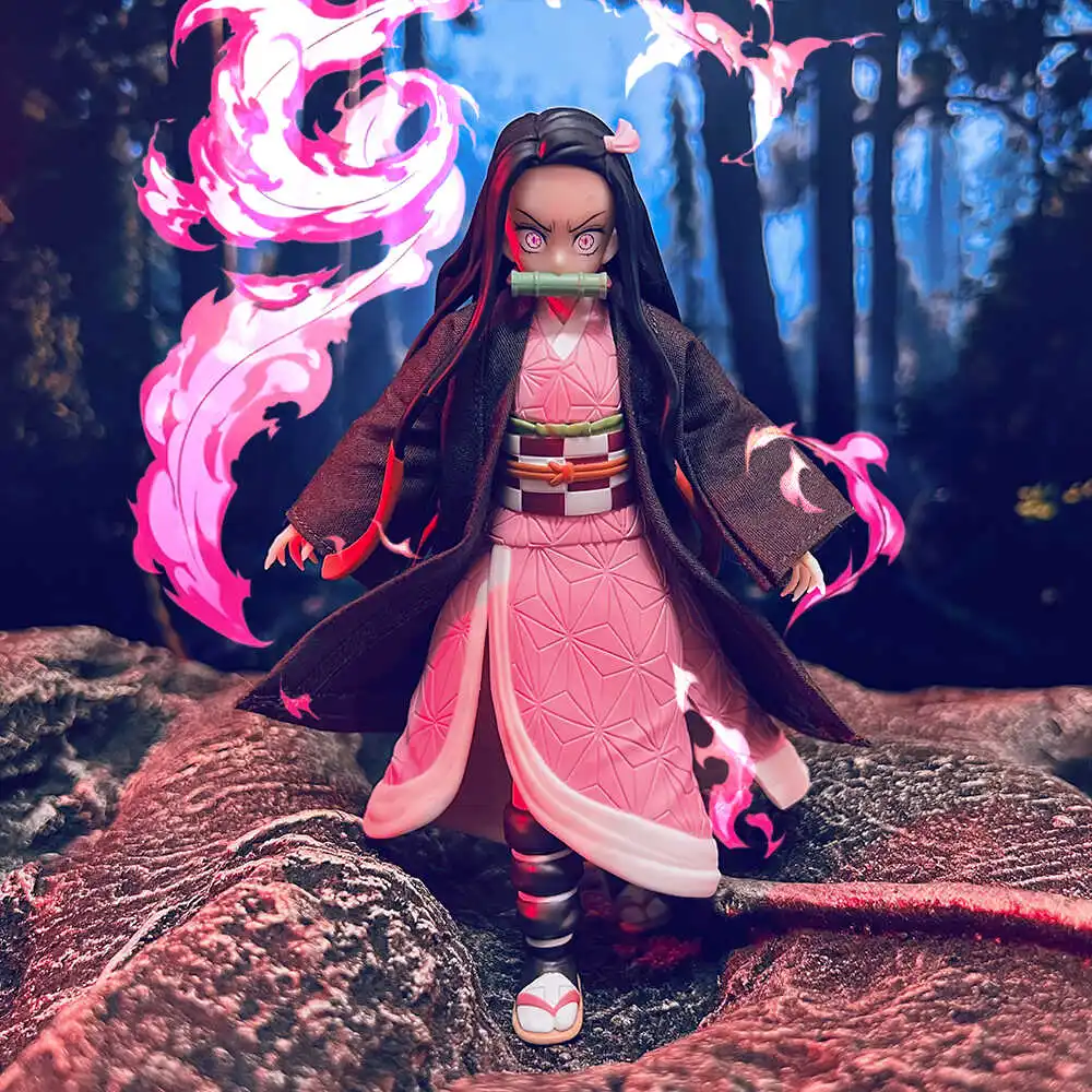 1/12 Kamado Tanjirou Vlam Plaid Windjack Tomioka Giyuu Uitloop Bijpassende Kleur Speelgoed Accessoire Voor Shf Anime Demon Slayer Doek