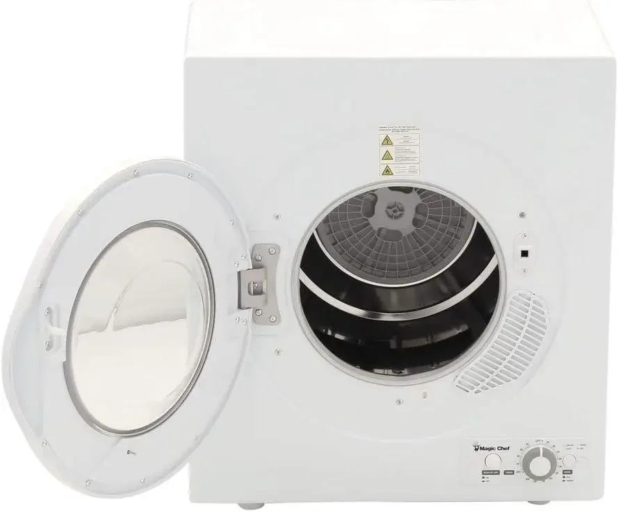 Máquina secadora de lavanderia compacta Magic Chef, secadora portátil pequena, ventilada, 2,6 pés cúbicos, branca