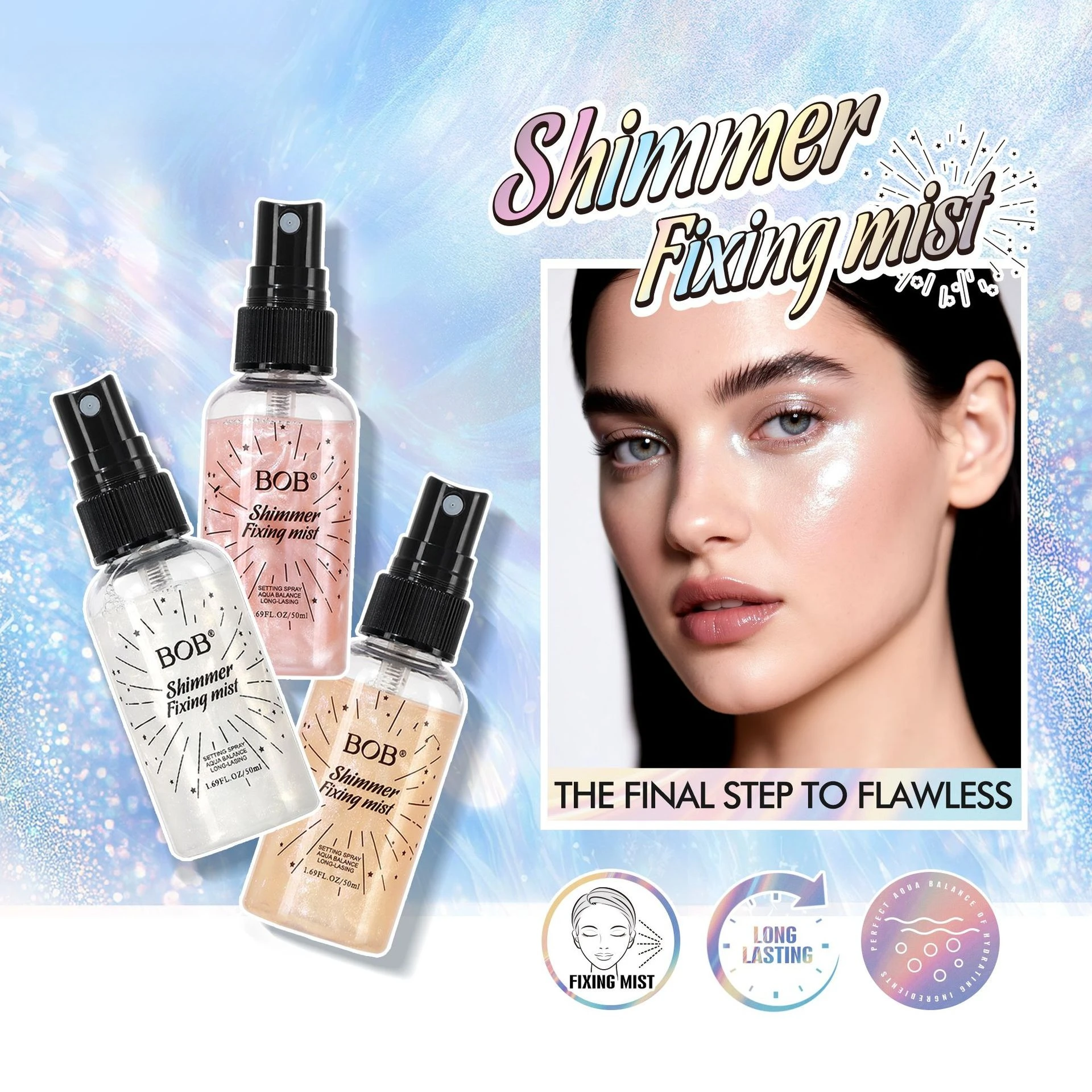 Flow Sand Makeup Setting Spray, Water-resistant, Sweat-proof, Oil-control, Moisturizing, Long-lasting Makeup Setting Spray