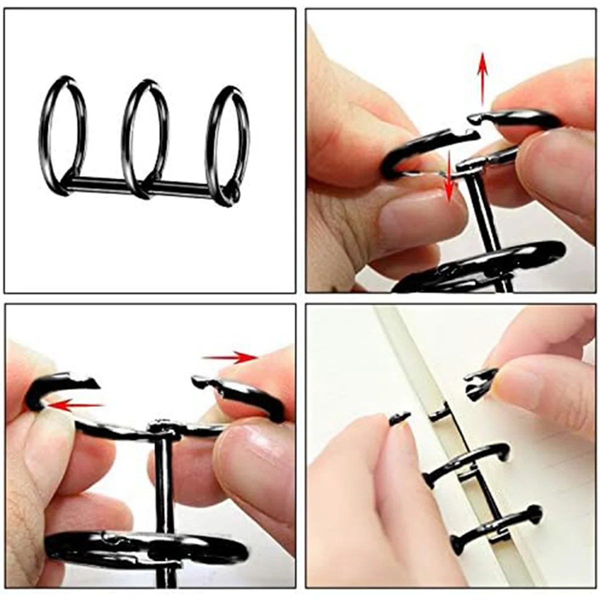 حلقات غلاف معدنية فضفاضة الأوراق ، حلقات كتب 3 حلقات ، ألبوم صور ذاتي الصنع ، دفتر ملاحظات ، دائرة مستديرة ، تقويم ، 10 من من أوراق الشجر