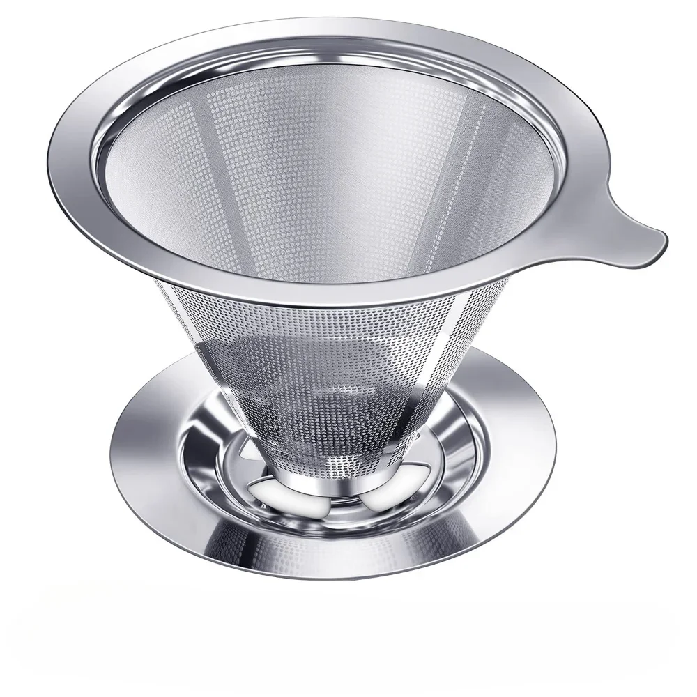 

Coffee Filter Dripper, Stainless Steel Paperless Reusable Coffee Filter, Pour Over Coffee Maker for Single Cup Brew