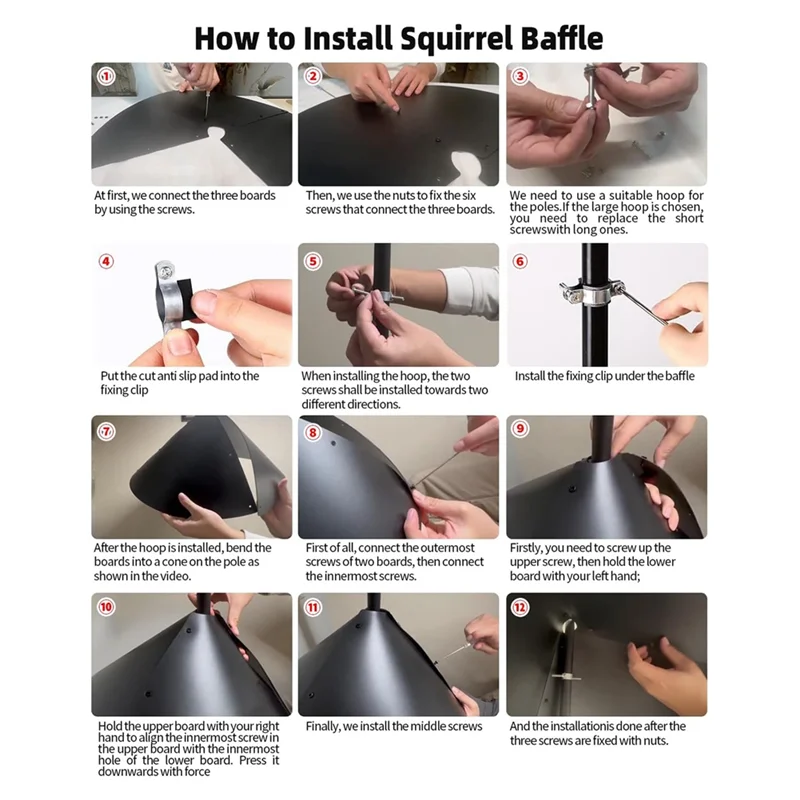 

AD-2 Pack 19 Inch Foldable Squirrel Baffle For Bird Feeder Pole, Squirrel Guards For Bird Feeders