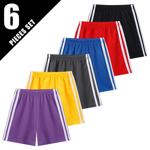 Imagen 1 del producto 1/3/6 Uds. Pantalones cortos de Color de secado rápido de verano para niños, 5 pantalones deportivos de ocio para niños, pantalones de playa de moda Joker para niñas, pantalones para correr