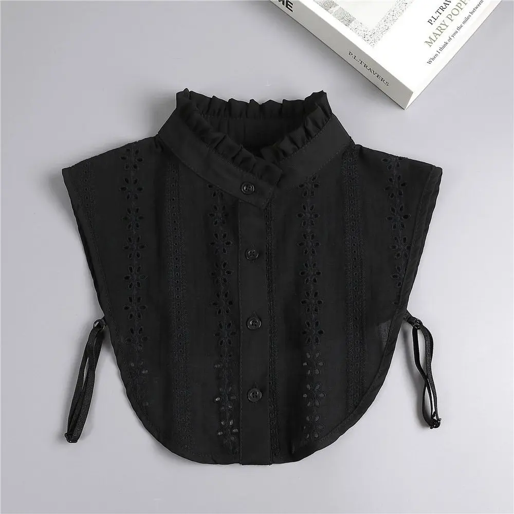 Stand Collar Fake Lace Collar Detachable Sweater Accessories Lace Neckline Black White Exquisite DIY Lapel Collar