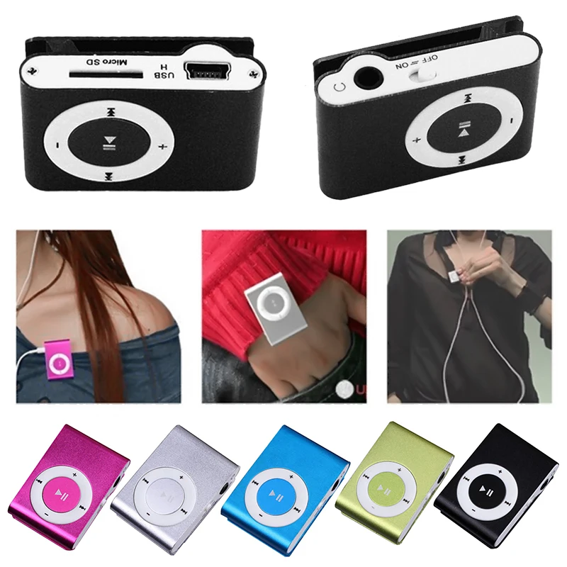 Mini MP3 Player Music Media Mini Clip Support TF Card Stylish Design Fashionable Portable Mini USB MP3 Player Walkman Colourful