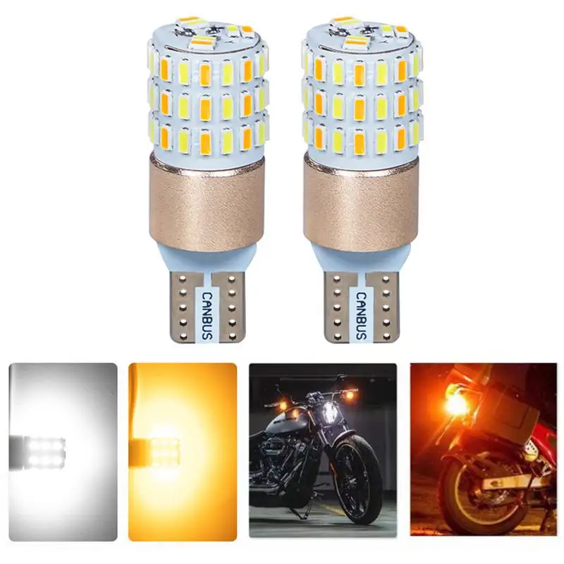 T10 DC 12V LED Headlight Universal Motorcycle Led Waterproof 2 Color 3014-54SMD Lamp IP67 Led Lights For Motorcycle Fog Lights