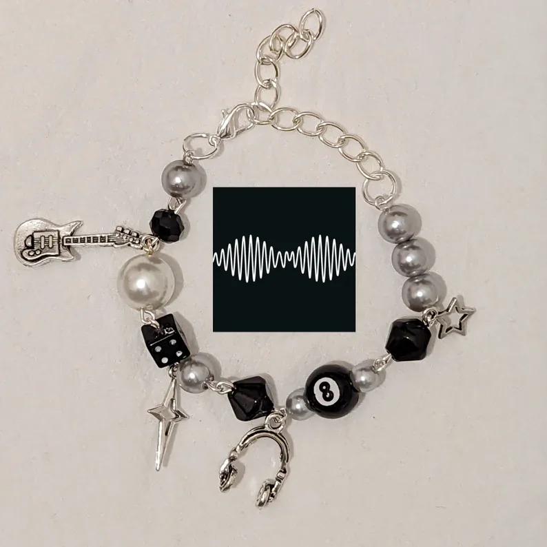 Handmade ARCTIC MONKEYS inspiration beading bracelet coquettish y2k gothic bracelet