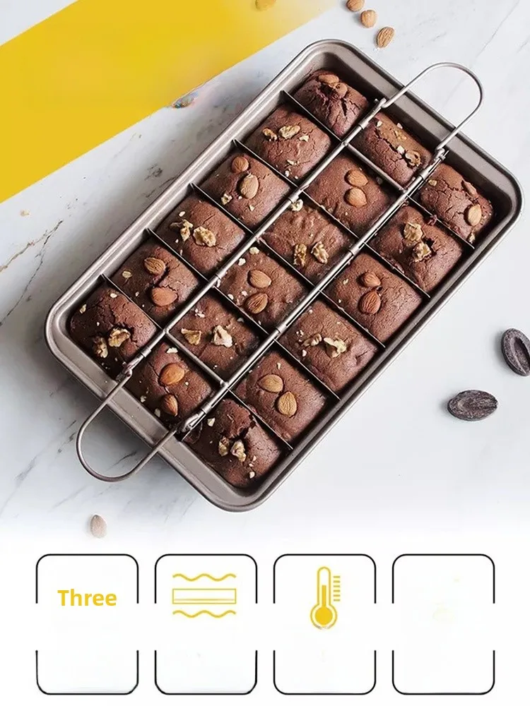 

8 Slot Rectangle Brownie Baking Tray Non-Sti Toast Oven Cake Mould Japanese Sle Carbon Steel Kitchen Cooking Utensils