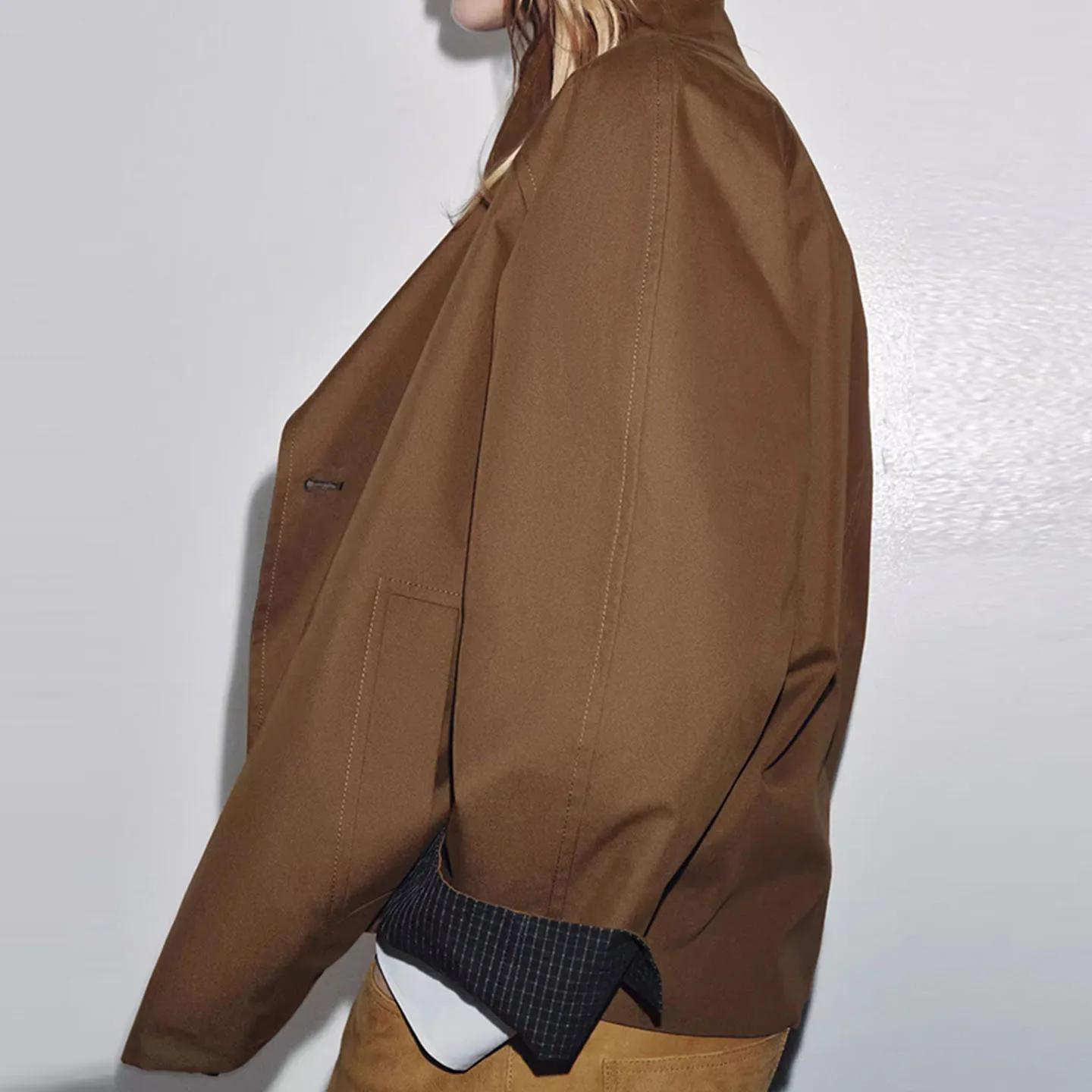 Z Women's Double-Sided Wear Loose ort Coat 2025 New Faion Personalized Windbreaker Sli European Sle Striped Pa...