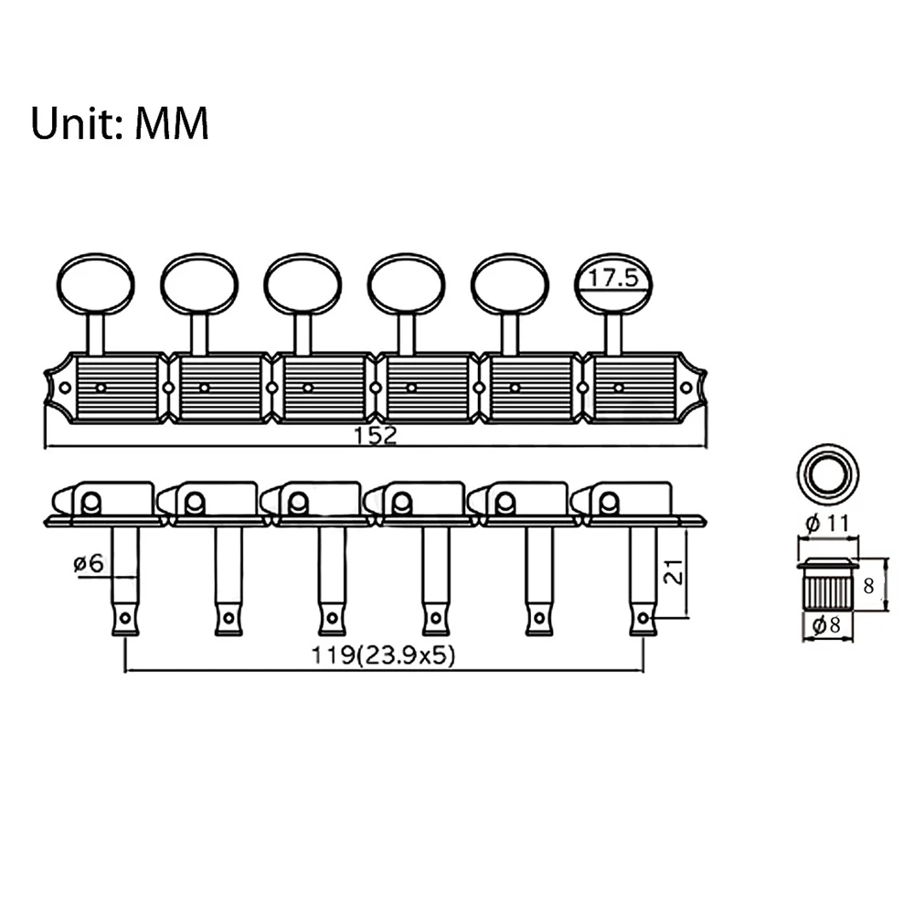 6Pcs Right handed Split Shaft Vintage Guitar Tuning Pegs Guitar Tuners Machine Heads for ST TL electric Guitar Nickel
