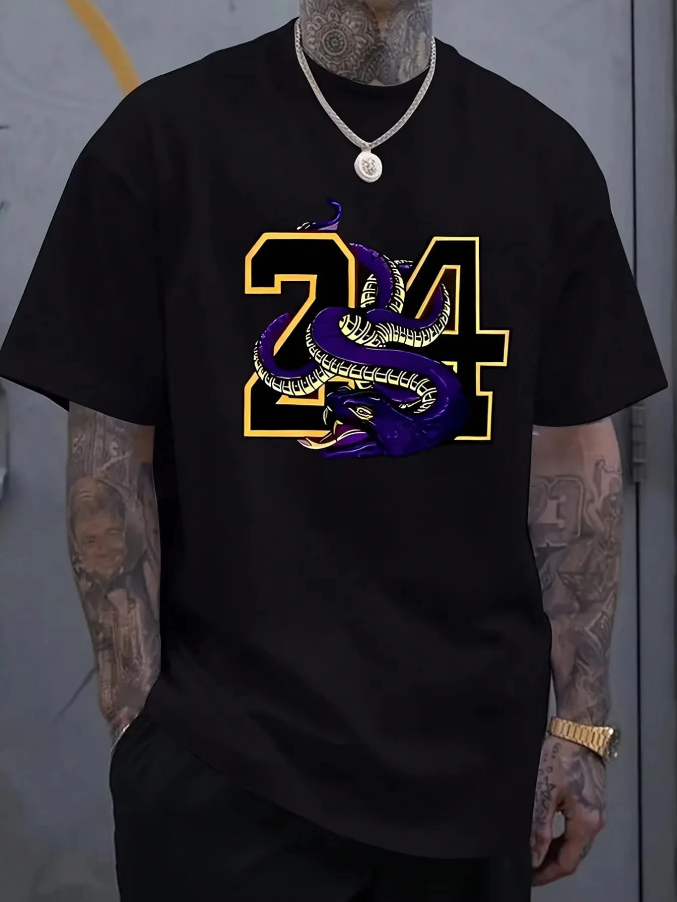 الرجال ملابس الرجال تي شيرت للجنسين الأفعى 24 الجرافيك طباعة الرجال الجولة الرقبة قصيرة الأكمام المألوف منتظم تي شيرت مجسم مناسبة #1