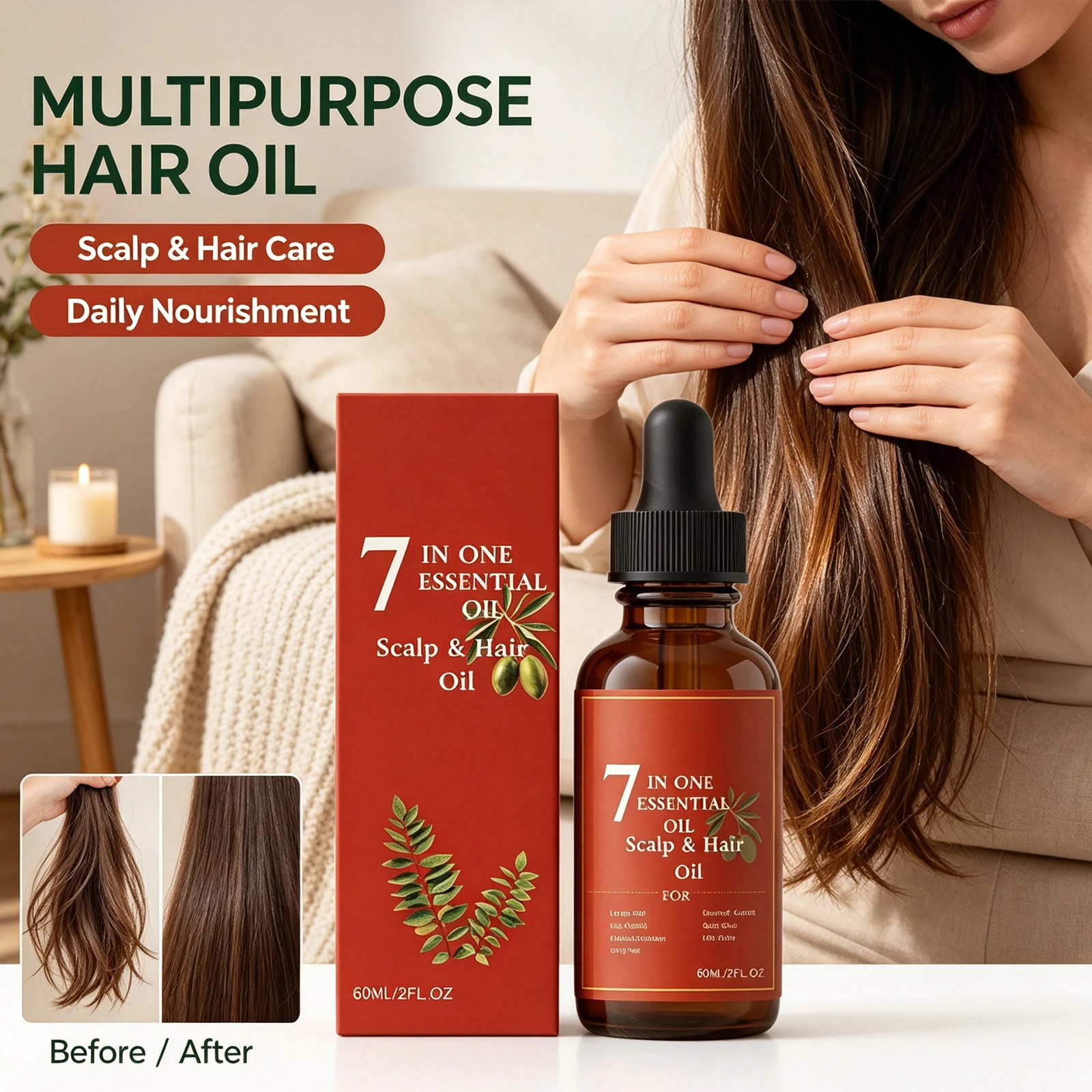 Hair Care Essential Oil Moisturizing Lock Water Repair Hair Strands Strong Roots No Greasy Reduce Split Ends Nourishing Care