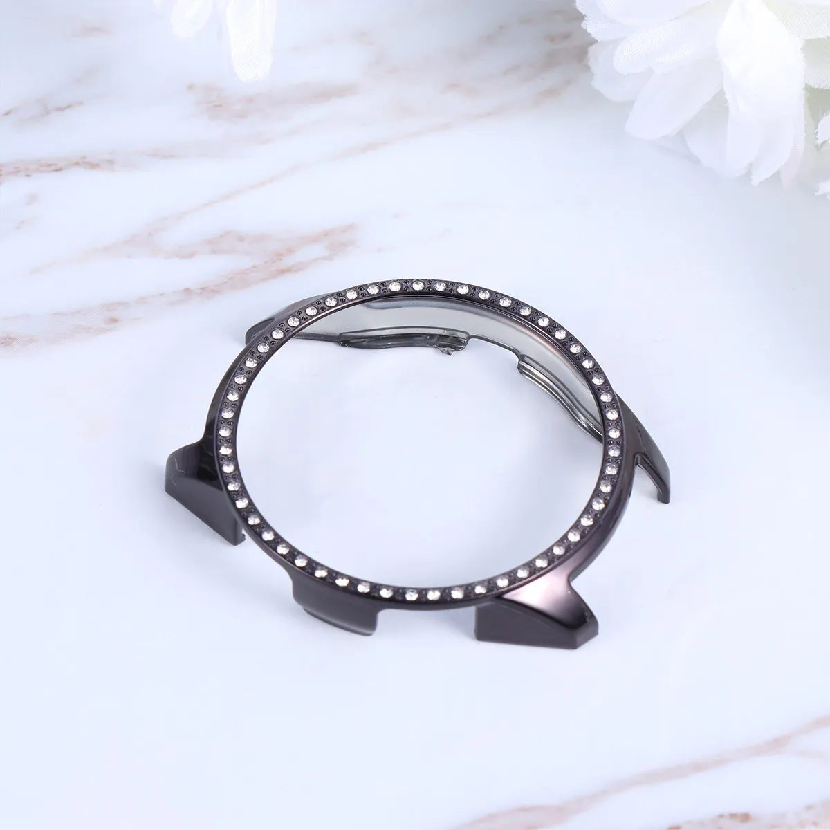 

Delicate Watch Protective Case Diamond-Encrusted Plating Cover Anti-Scratch Drop-Resistant for 40mm Silver Stylish