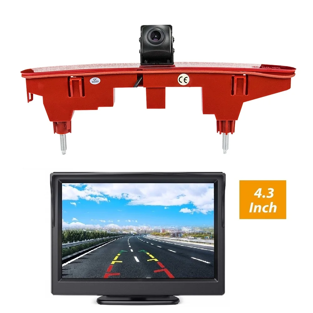 HD 720P E9 3rd Brake Light Rear Camera + 4.3'' monitor for Peugeot Partner Berlingo Partner II Citroen Peugeot Partner 2008-2016