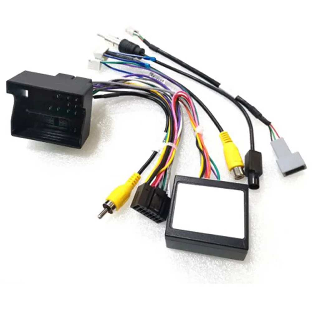 16 PIN Car Audio Power Harness Adapter with Integrated Canbus Box for Android Navigation in For 3008 For C3 XR and Others