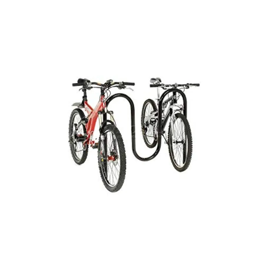 رف دراجة بموجة L مقاس 41 بوصة تحت الأرض مع سعة 5 دراجة من الفولاذ المطلي بالمسحوق باللون الأسود، متين وآمن للدراجة #2