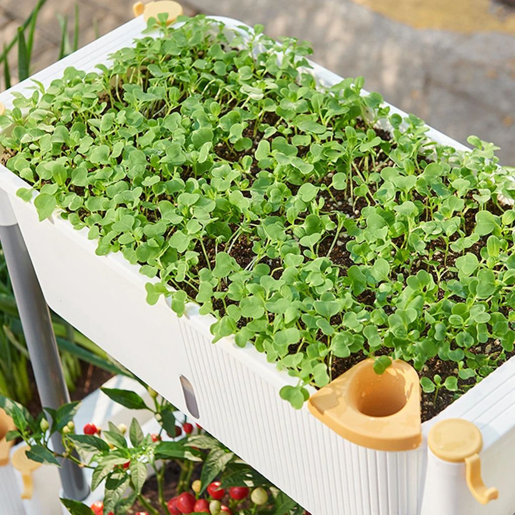 ABS Balcony Self-watering Vegetable Pot Thickened Easy Hanging Edge Multi-layer Simple Flower Pot