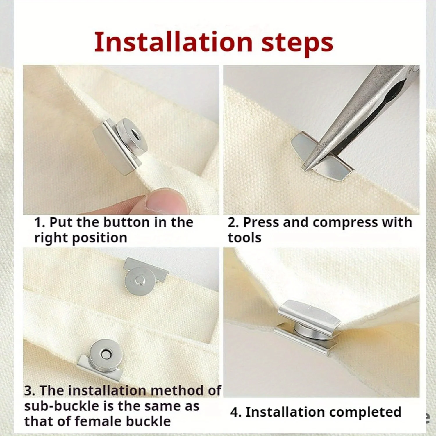 5 أزواج من الأزرار المفاجئة المعدنية بدون خياطة مشبك مغناطيسي لحقائب اليد والملابس والحرف اليدوية، مشبك بدون خياطة للمحفظة