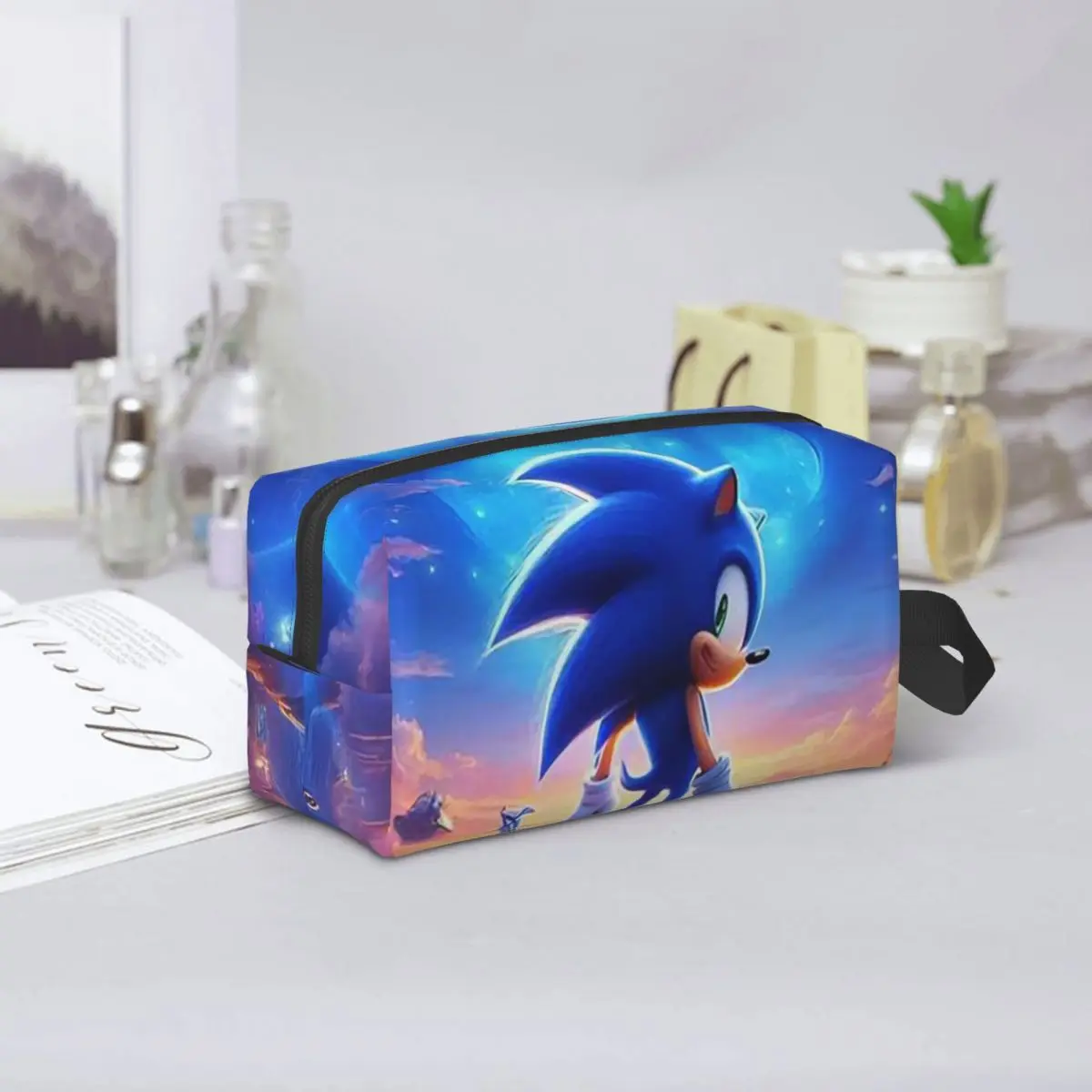 Shadow The Hedgehog Women Cosmetic Bags Travel Makeup Organizer Pouch Toiletry Storage Dopp Kit Box Pencil Case
