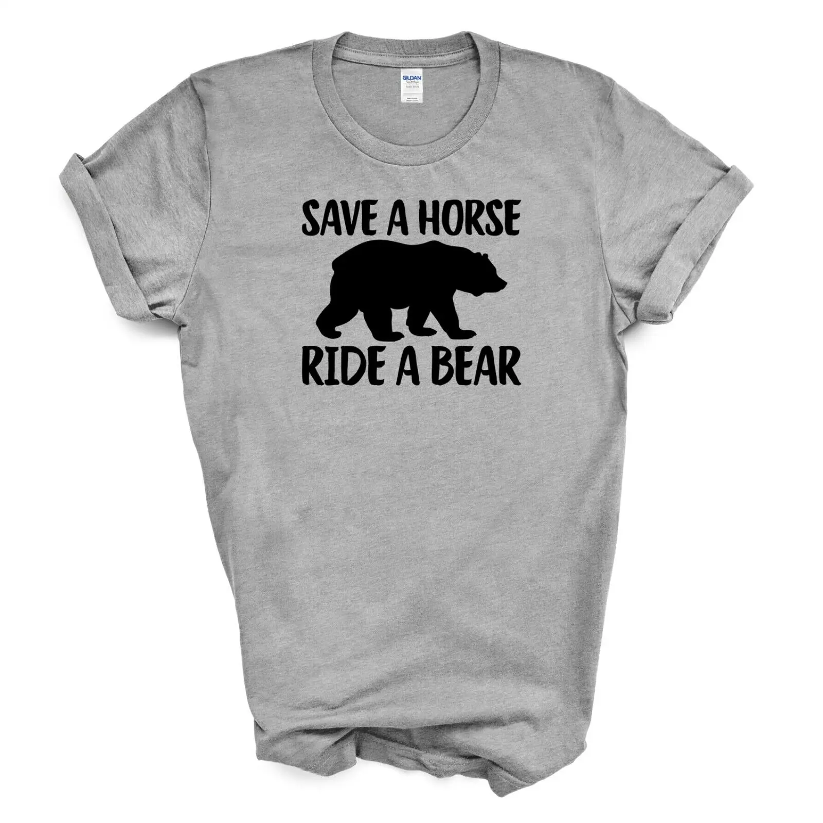 

Футболка с надписью «SAVE A HORSE RIDE A BEAR», черная, размер 2x