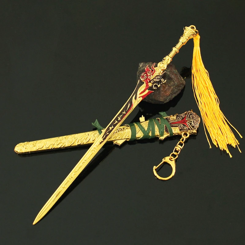 22 cm/8,66 pulgadas Naraka Bladepoint juego periférico claro espada larga arma modelo aleación de mano con funda juguete ornamento regalo para niño